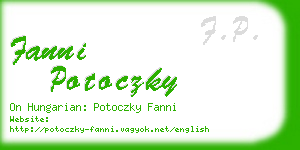 fanni potoczky business card